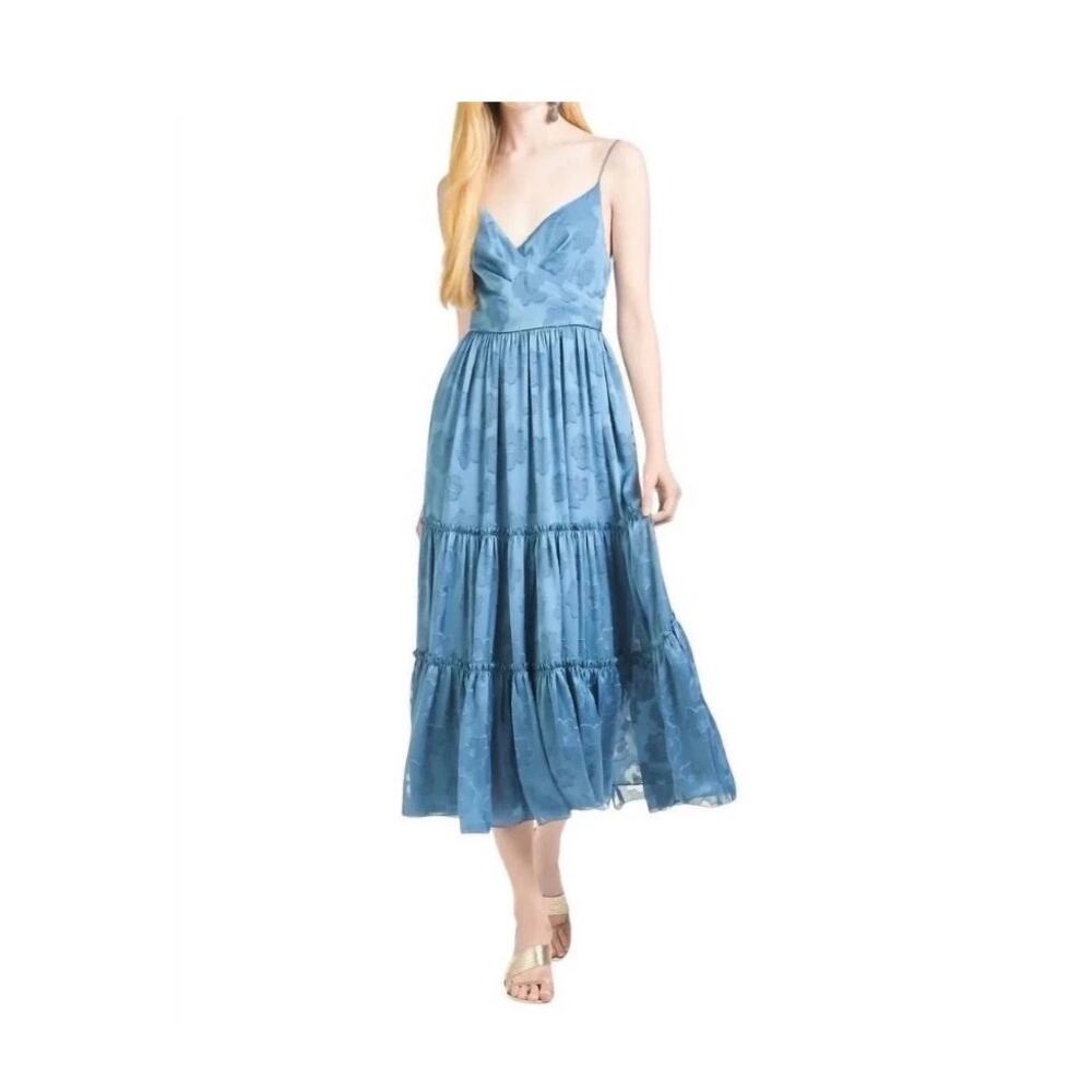 Sachin & Babi Women's Dalia Floral Chambray Dress size 12